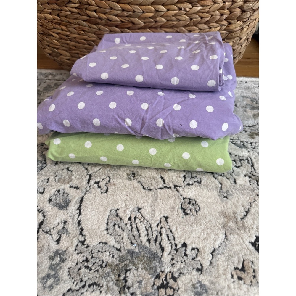 PB Teen Dotty Sheets 2 Flat 1 Pillowcase Pottery Barn Set Full Duex Places 2012